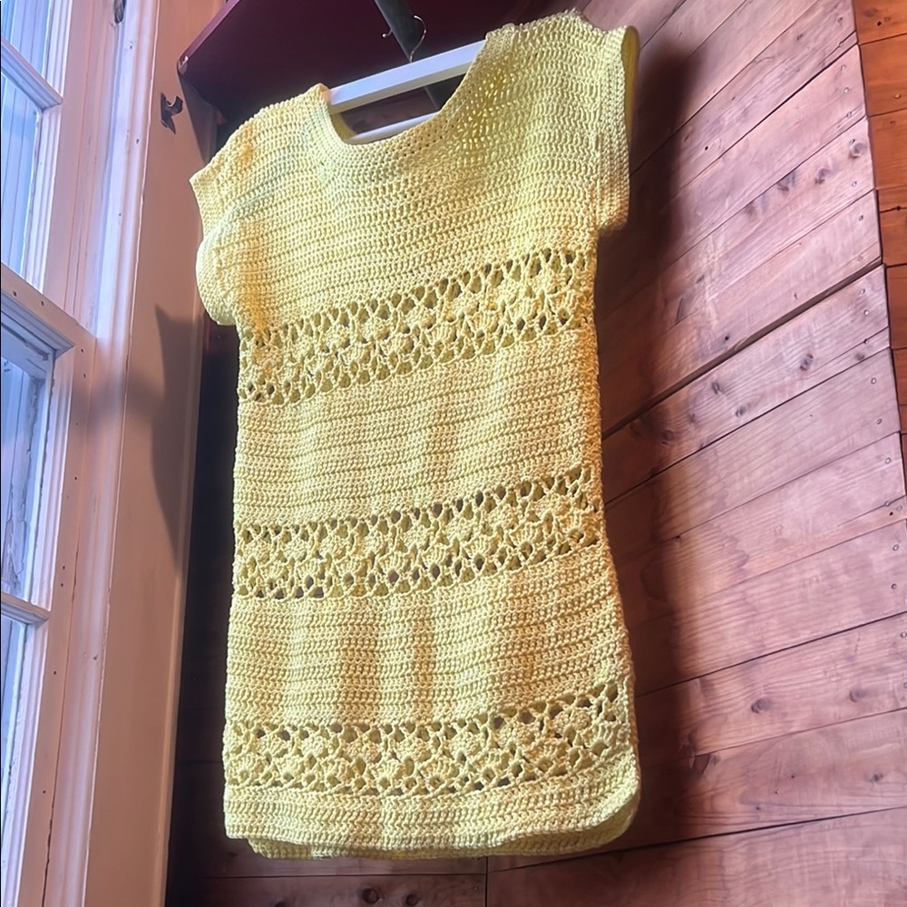 Handmade Yellow Crochet Dress